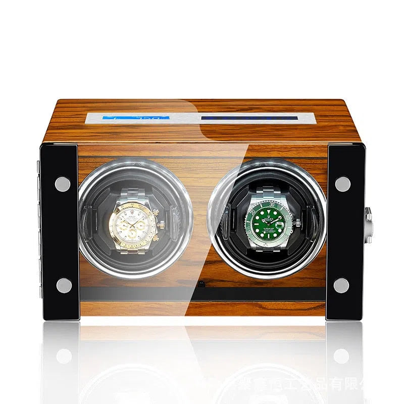 Premium bruine horlogebeweger met 2 slots