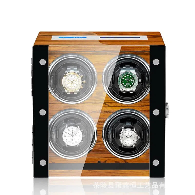 Oplaader til automatisk ur Premium Brun 4 Slots